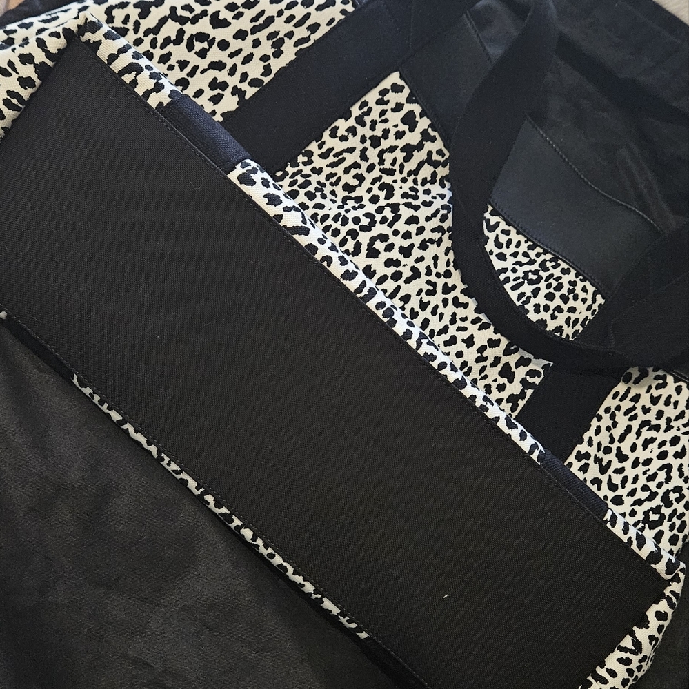 Saint Laurent Paris Olona Leopard Spotted Canvas Tote - Picture 3 of 8